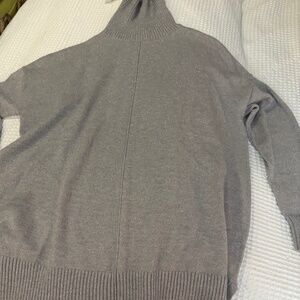 Ann Taylor Silver Metallic Turtleneck Tunic